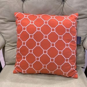 Colin & Justin Orange & White Geometric Decorative Embroidered Pillow Home Decor